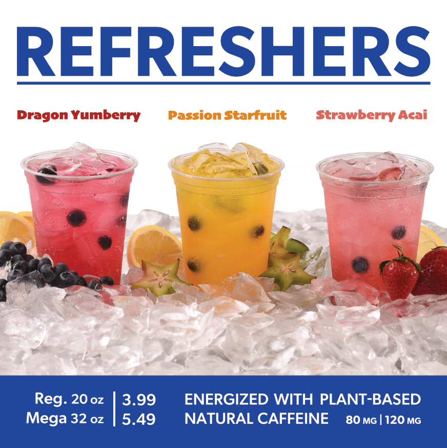 Refreshers in 3 flavors at Amigos